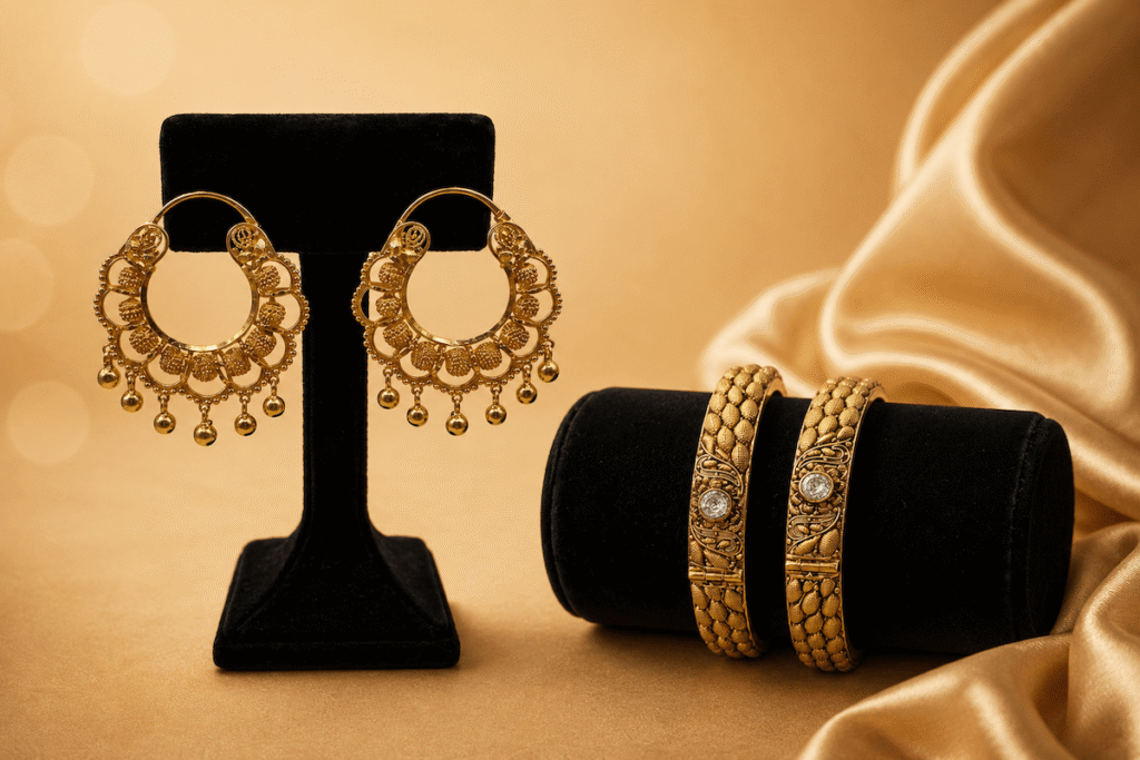 Gold jewellery displayed for customers looking to sell gold in Sydney
