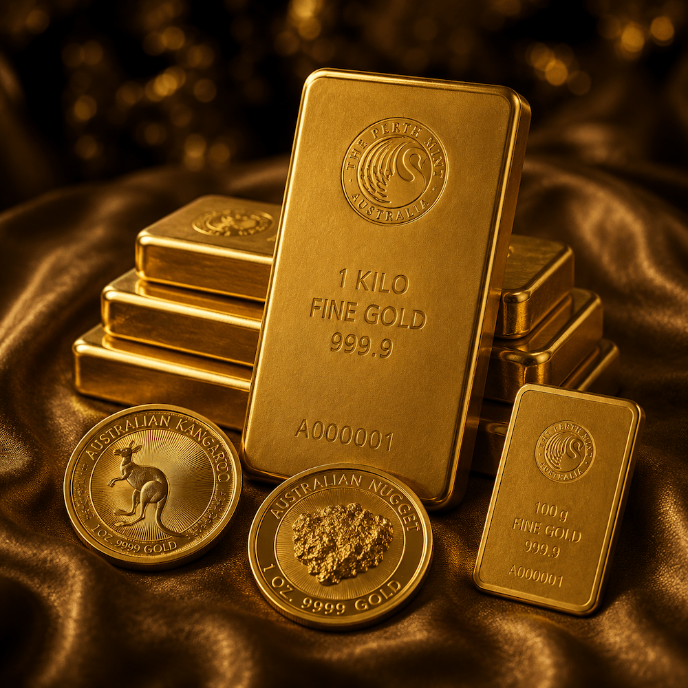 Gold bullion bars and coins for investment and long-term value
